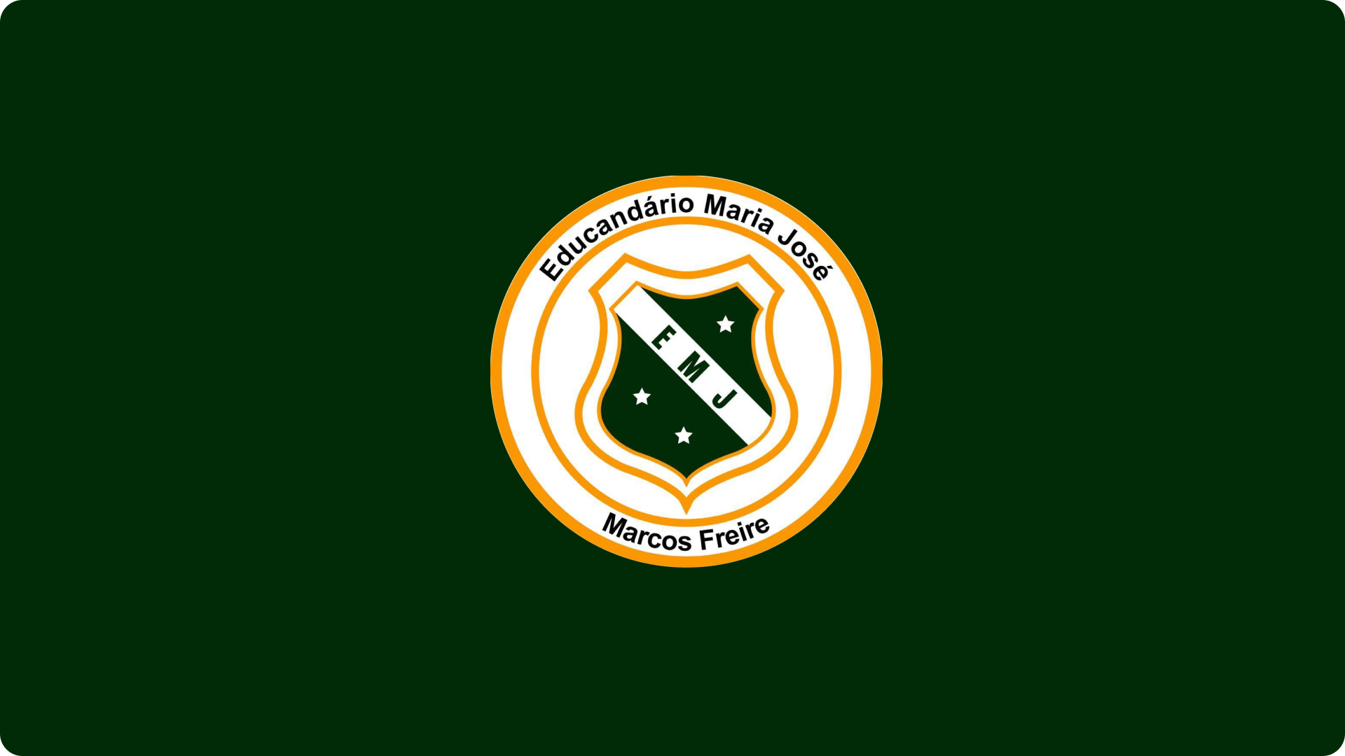 logo da escola em um fundo azul